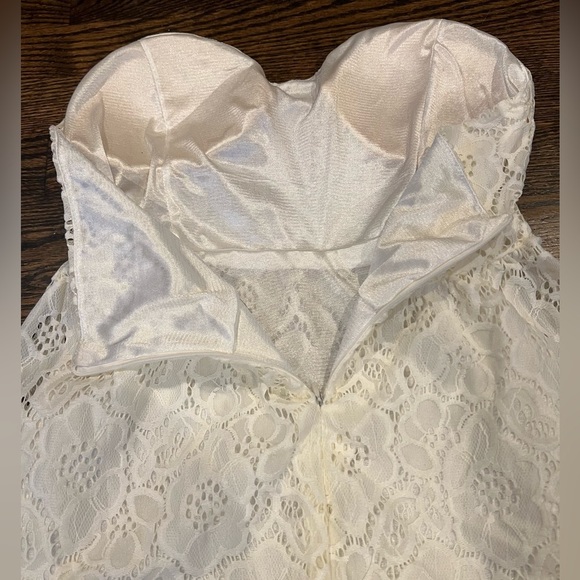 Choies White Lace‎ Strapless Sweetheart Neckline Dress Large Coquette Coastal - Picture 8 of 8